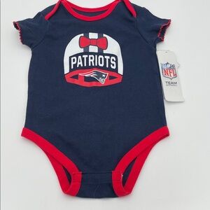 NFL Patriots Navy and Red Baby Onesie